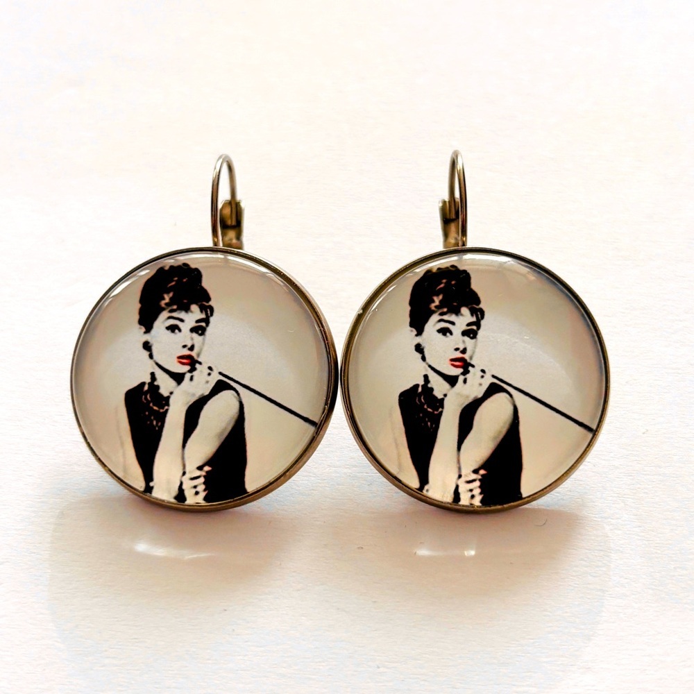 Audrey Hepburn Stainless Steel French Clasp Earrings, 25mm, NWT